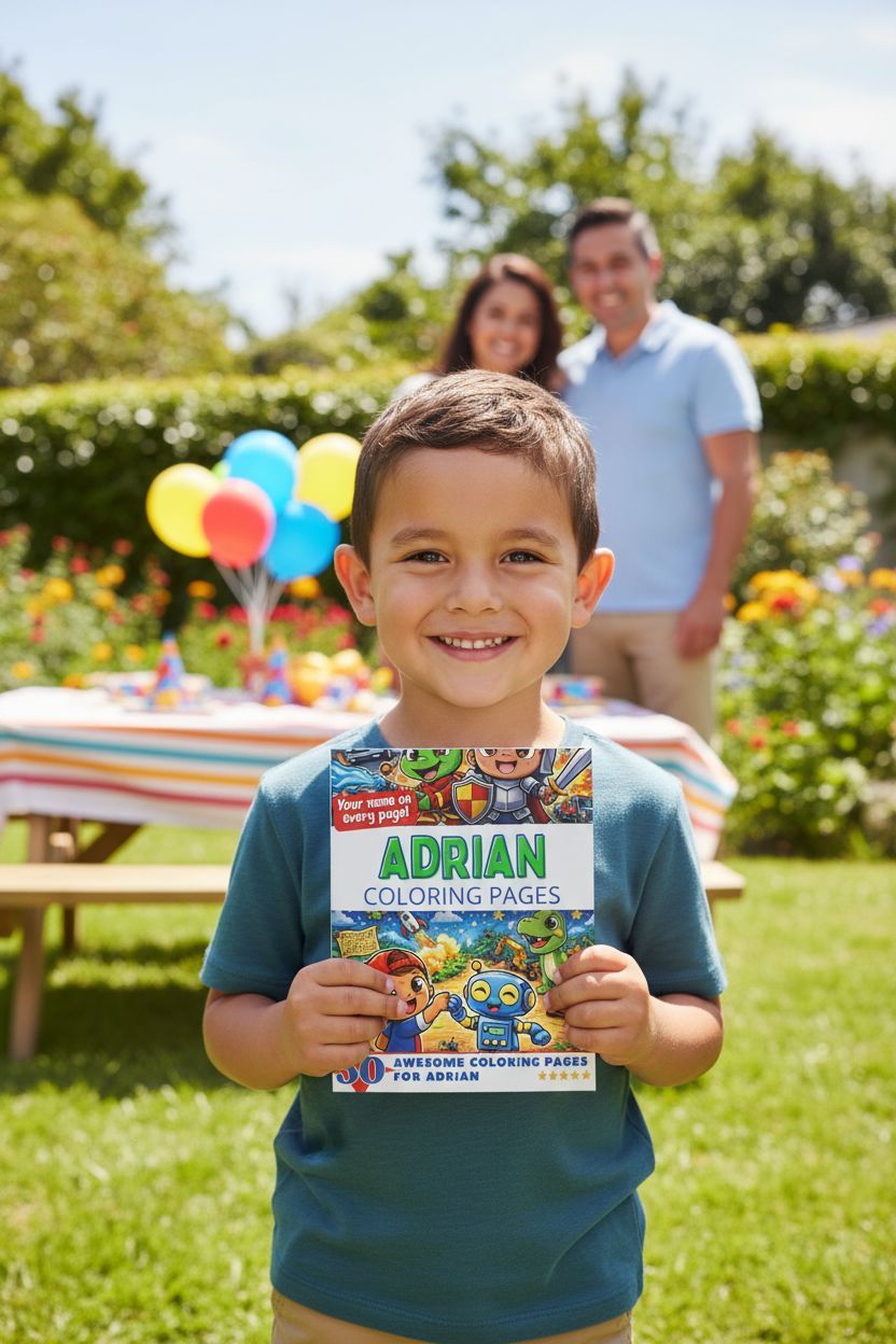 Adrian coloring book in use