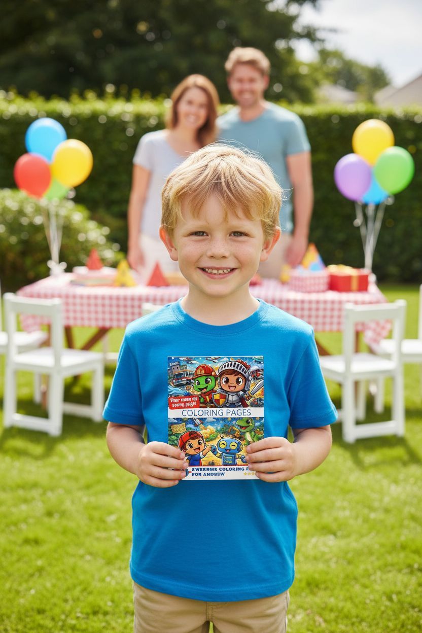 Andrew coloring book in use