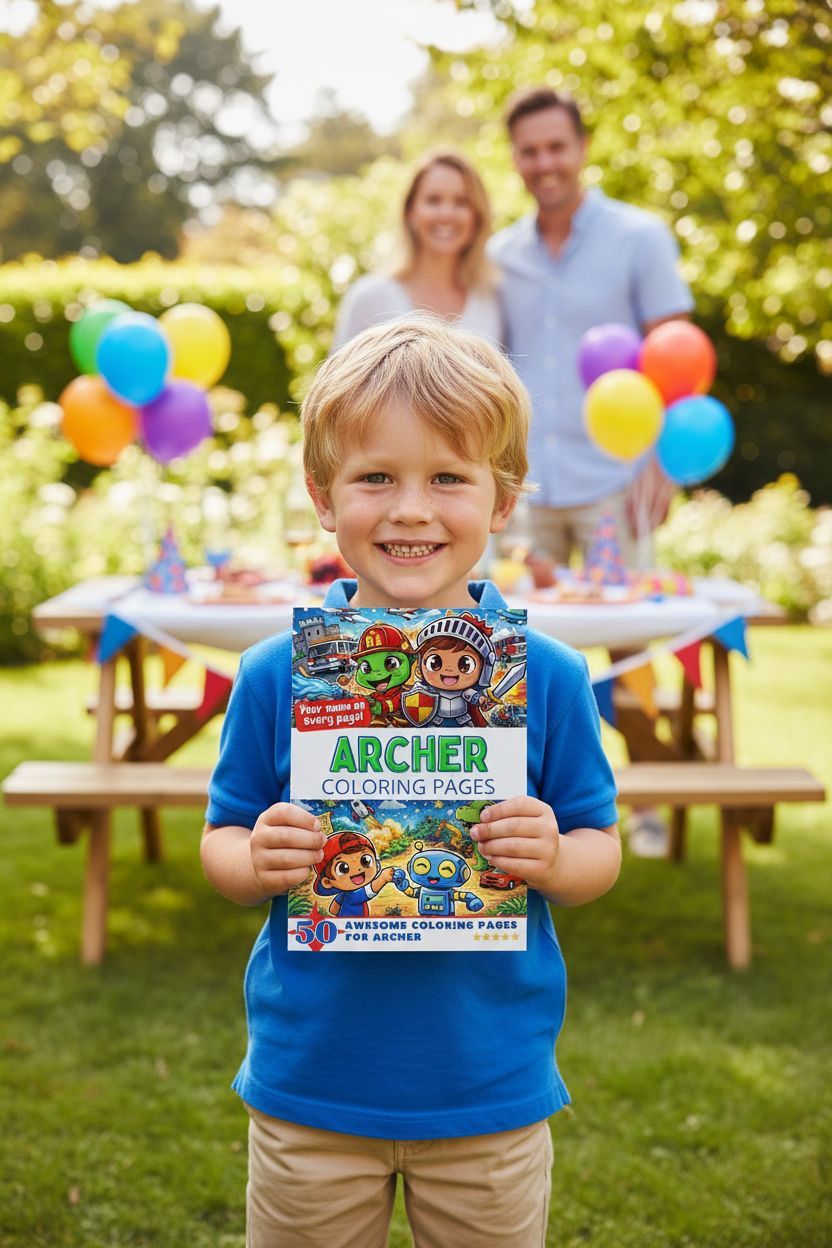 Archer coloring book in use