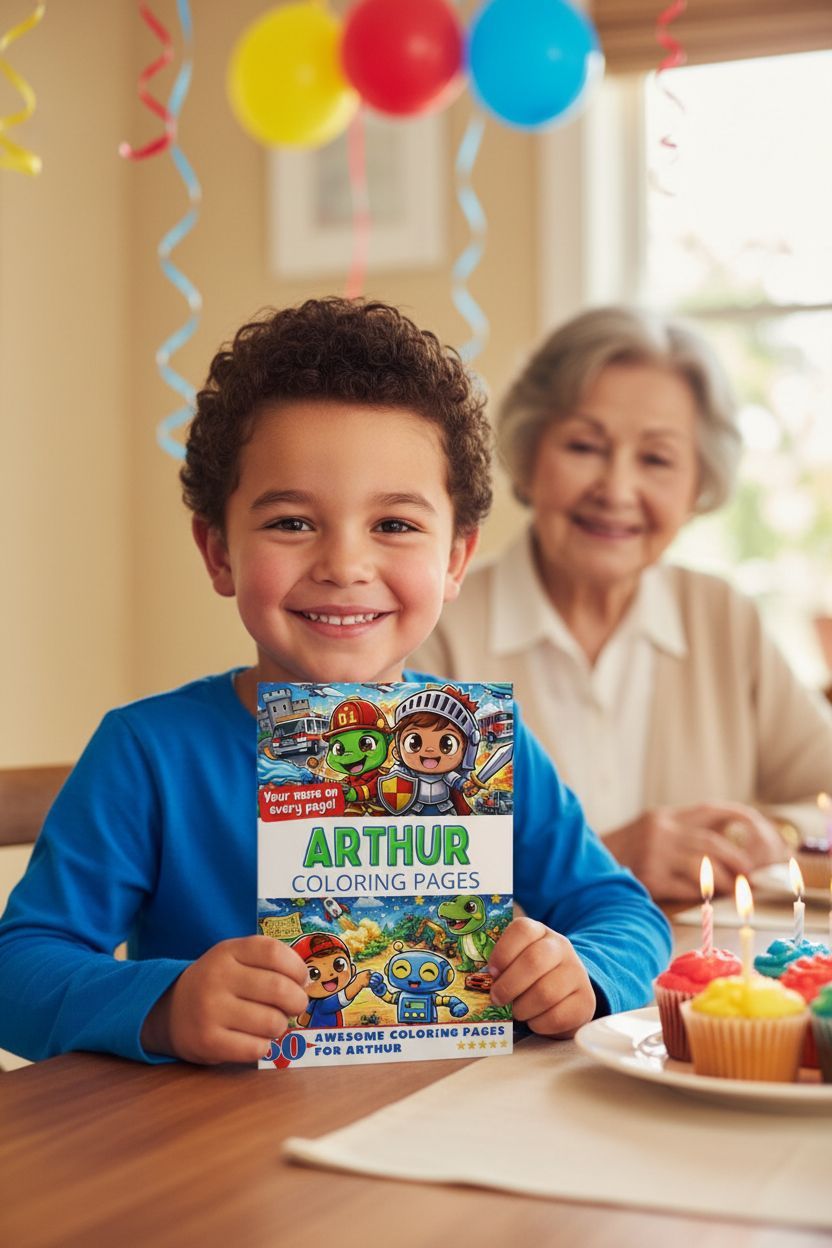 Arthur coloring book in use