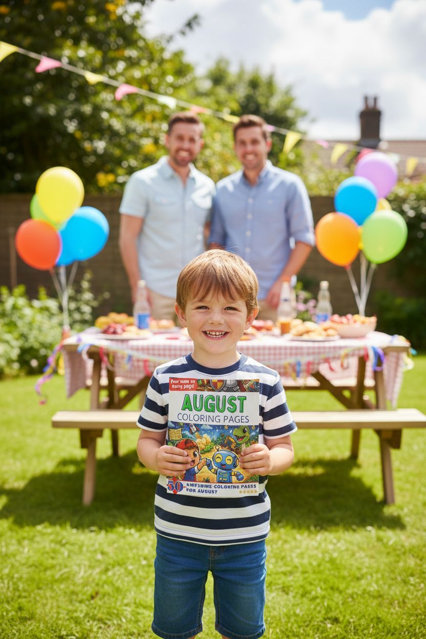 August coloring book in use