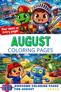 August Coloring Book Cover