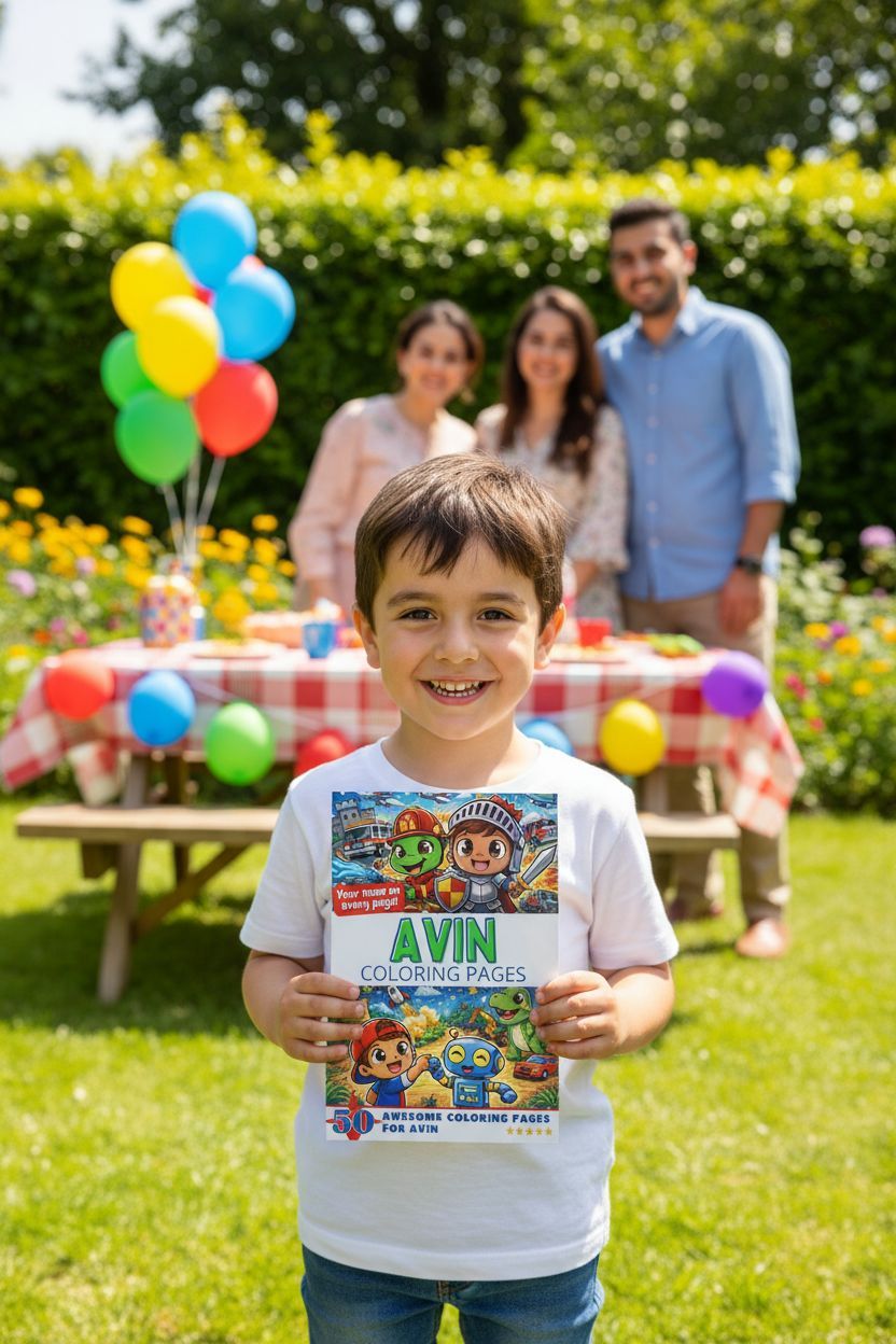 Avin coloring book in use