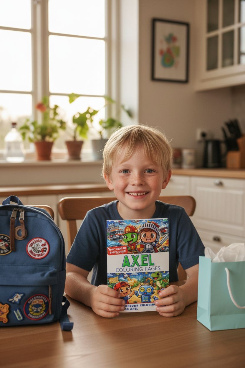 Axel coloring book in use
