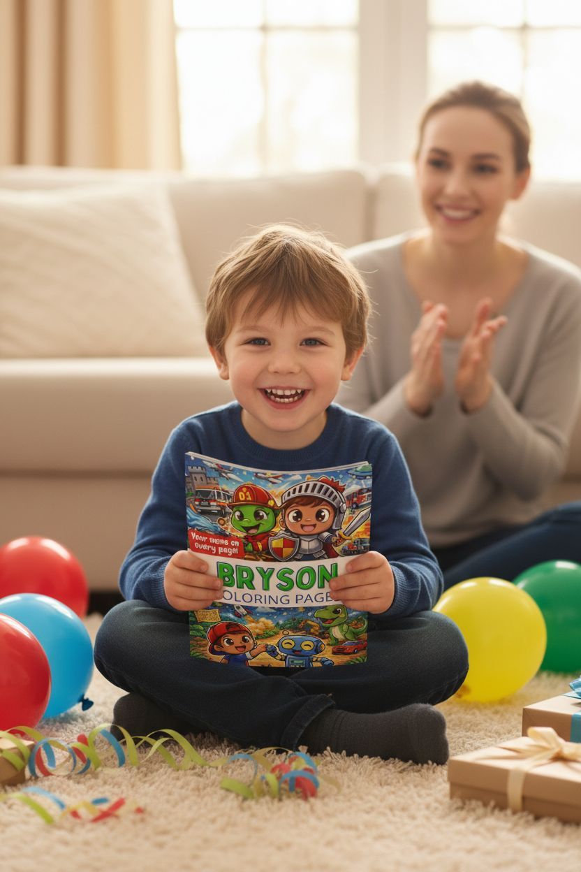 Bryson coloring book in use
