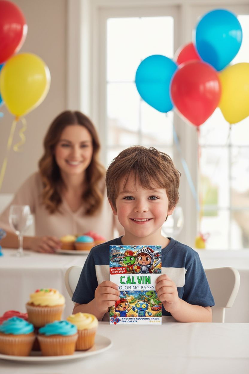 Calvin coloring book in use