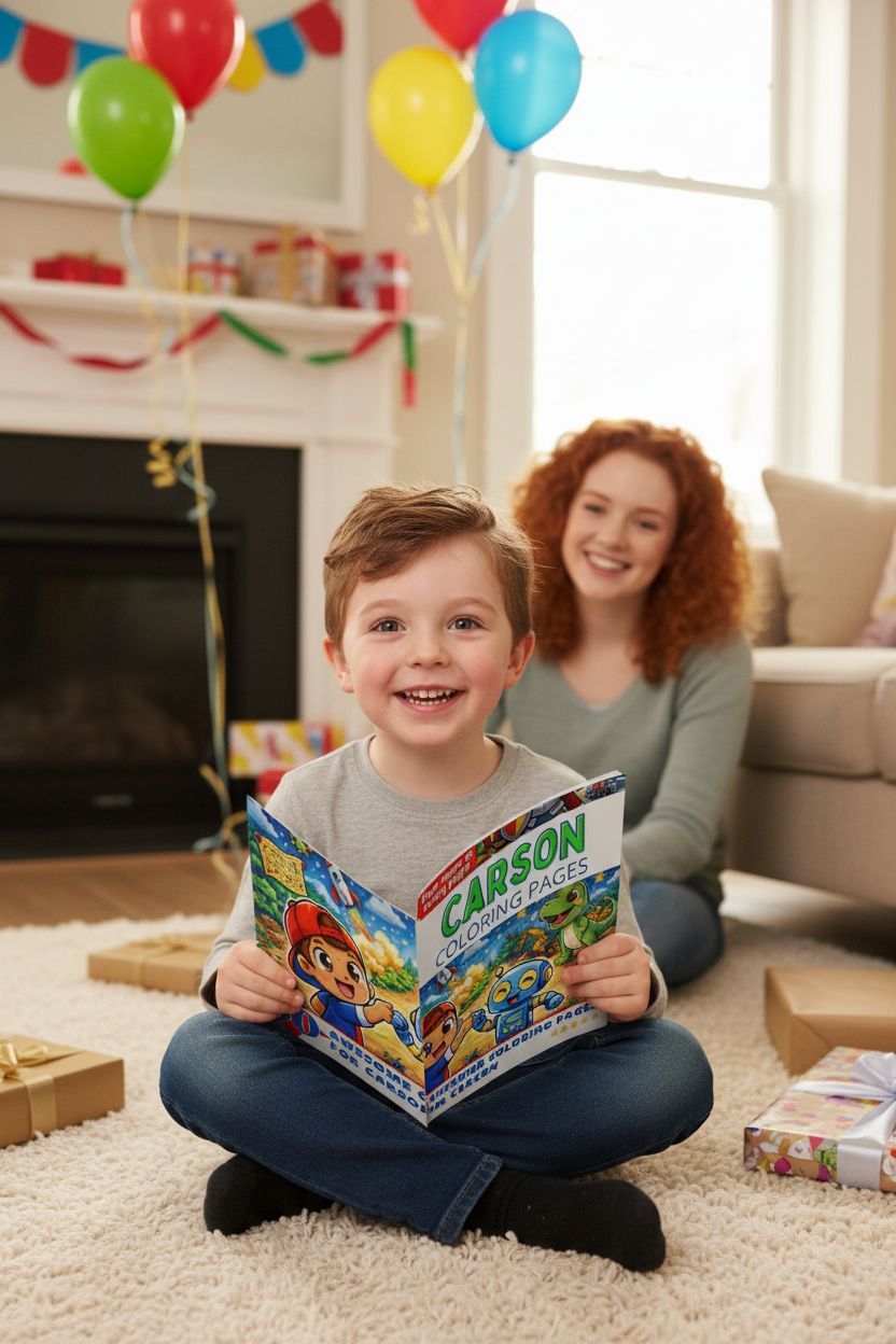 Carson coloring book in use
