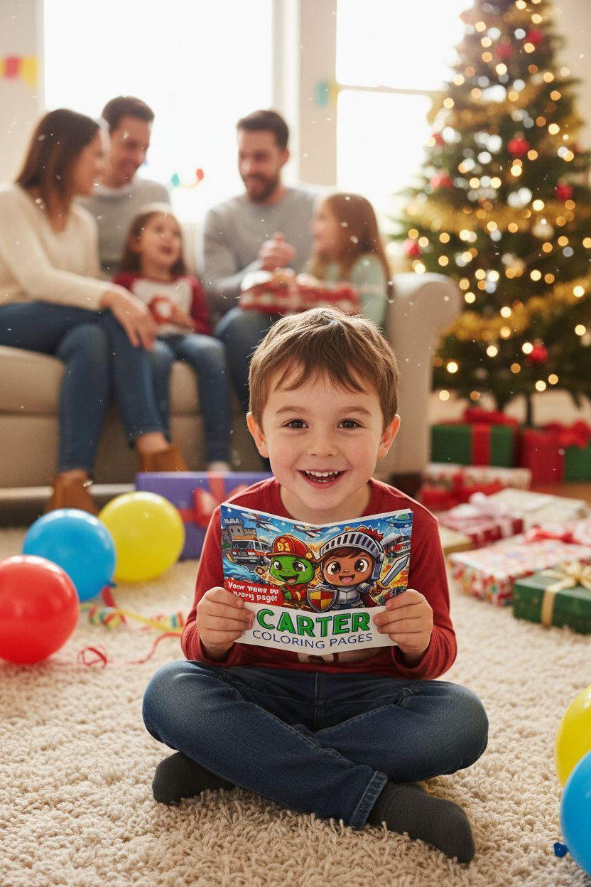 Carter coloring book in use