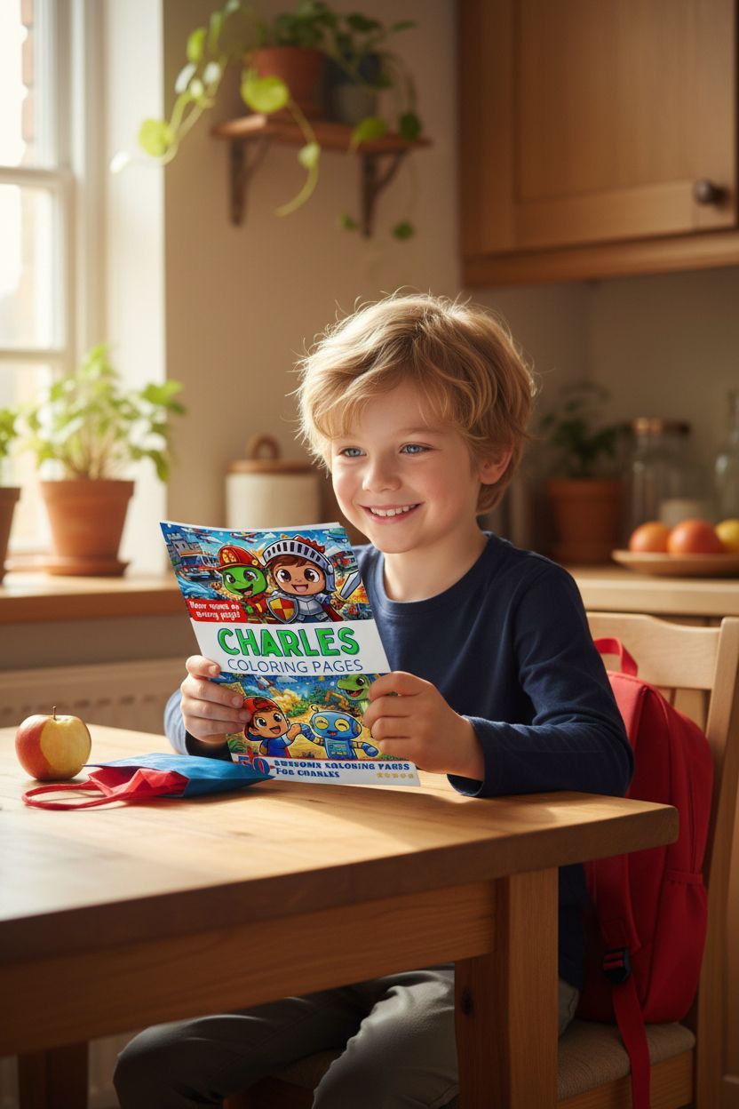 Charles coloring book in use