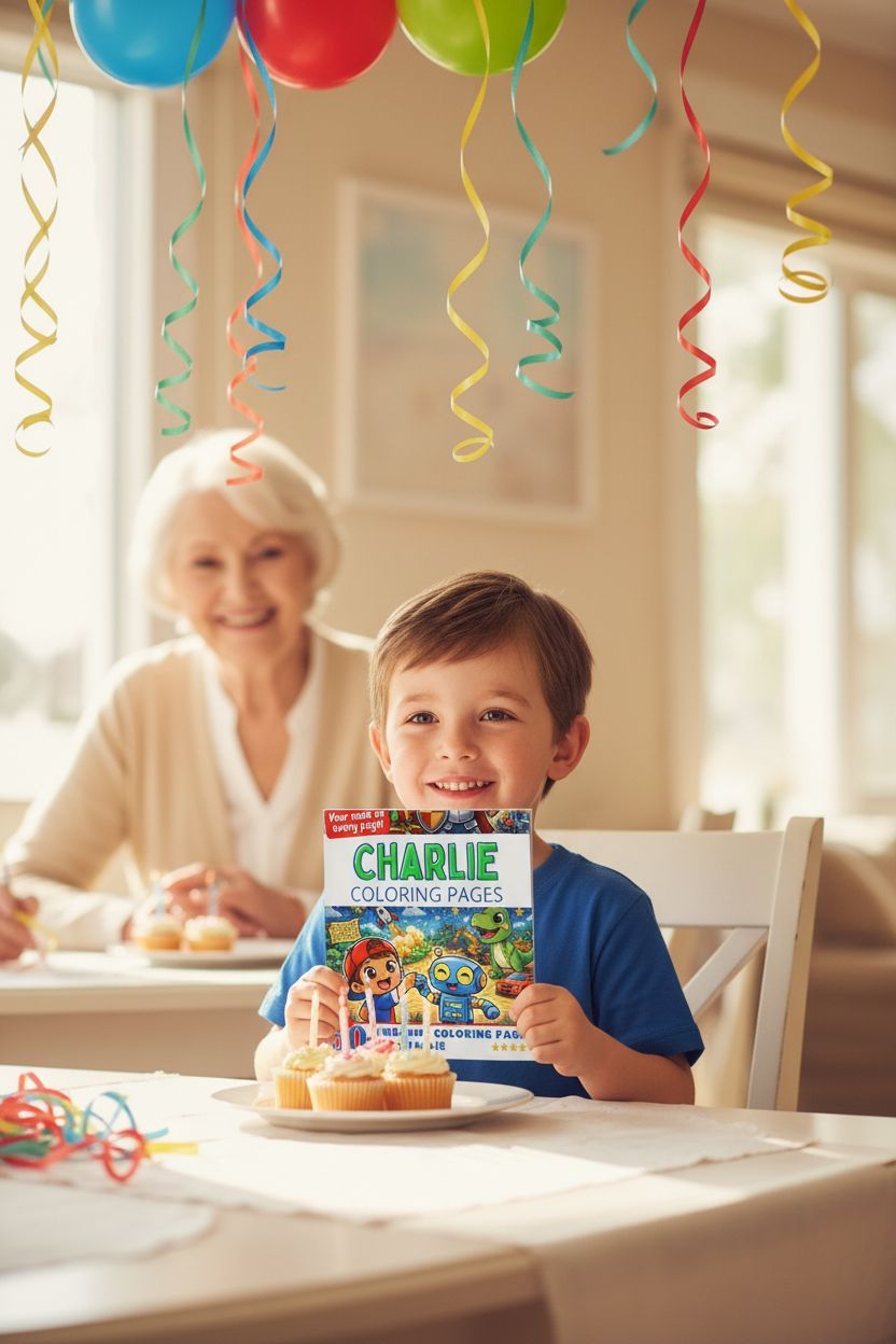 Charlie coloring book in use