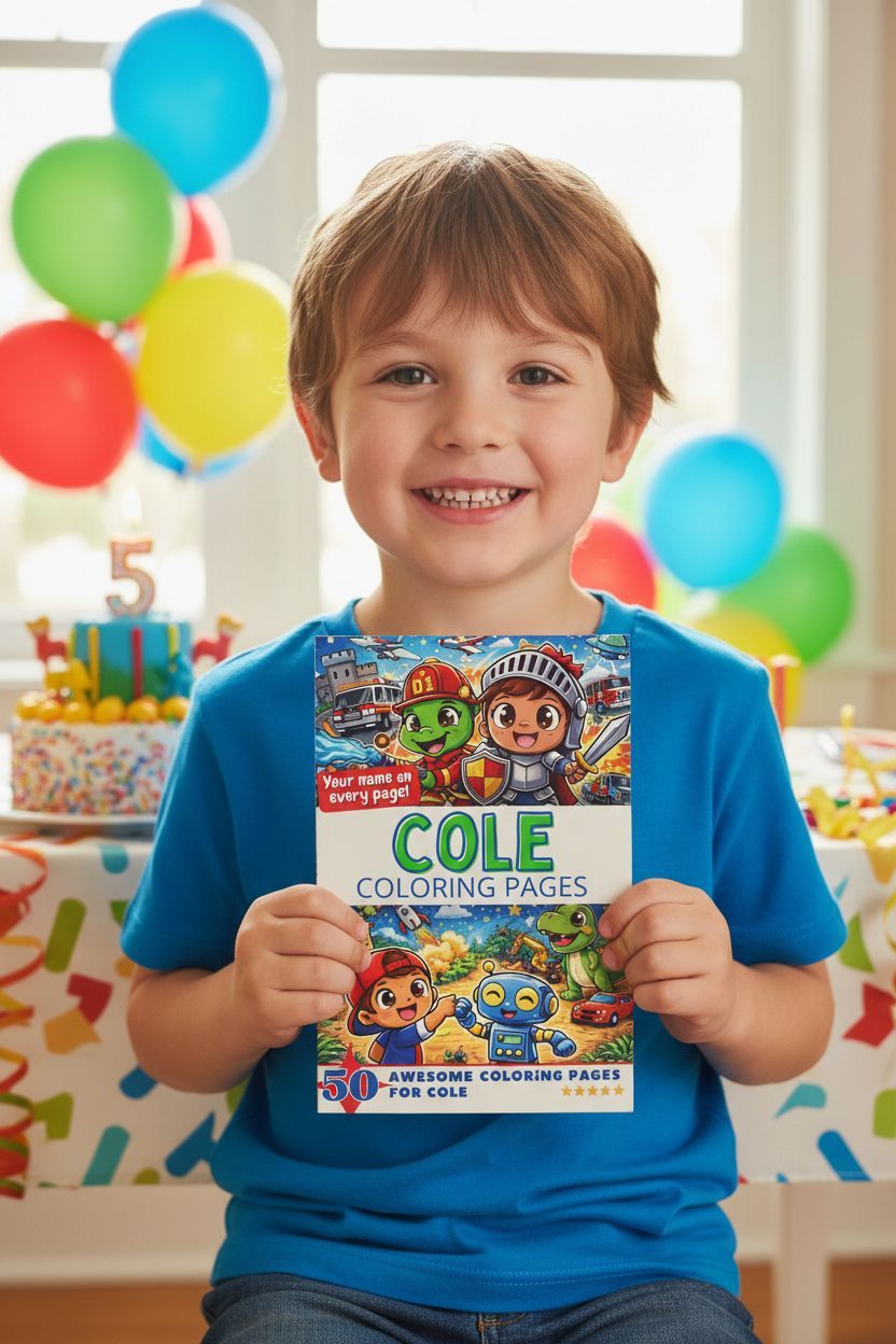 Cole coloring book in use