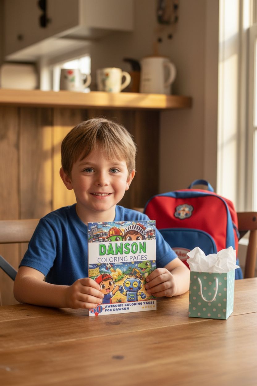 Dawson coloring book in use