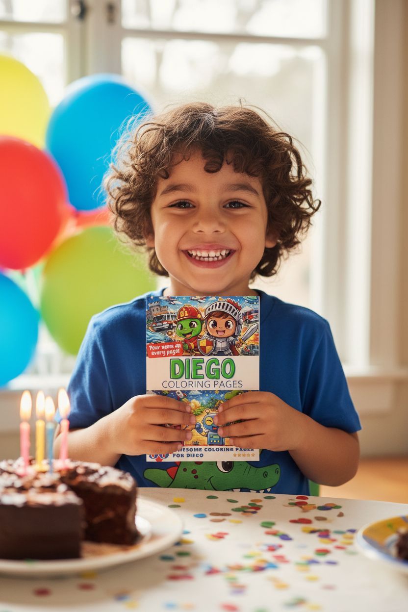 Diego coloring book in use