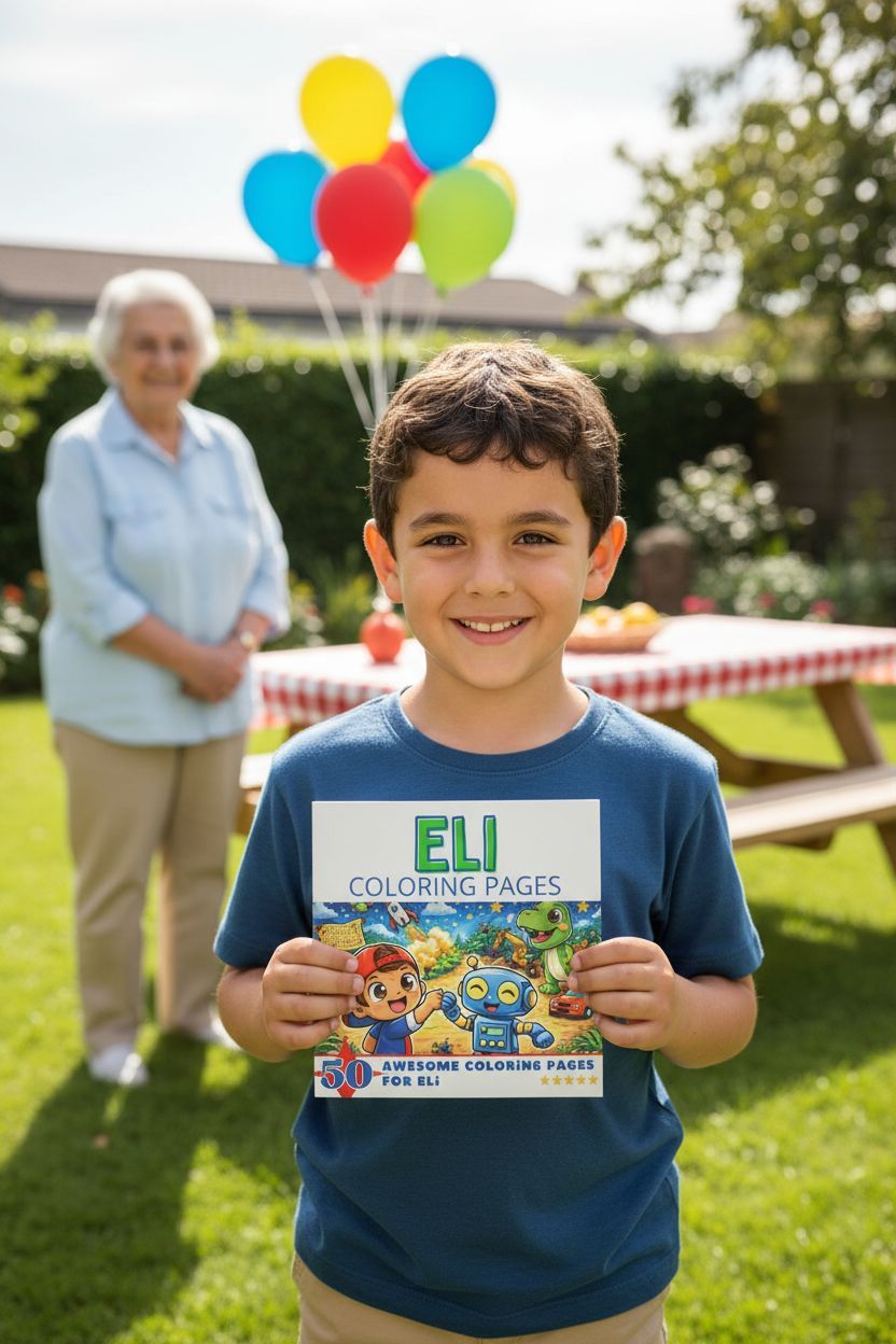Eli coloring book in use