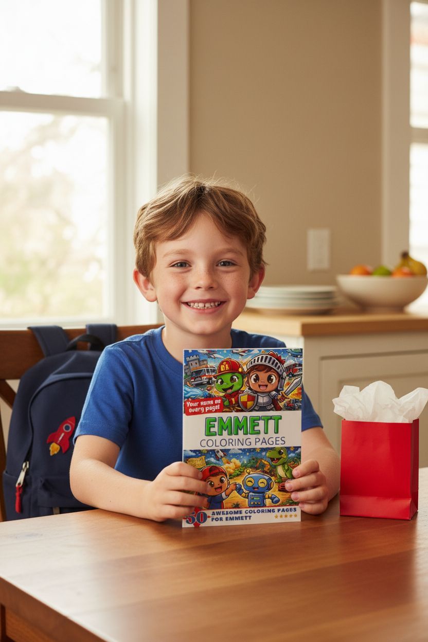 Emmett coloring book in use