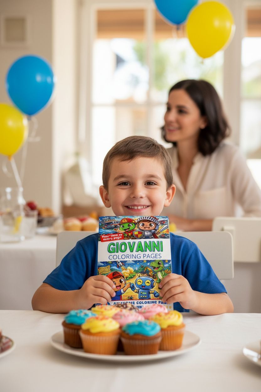 Giovanni coloring book in use