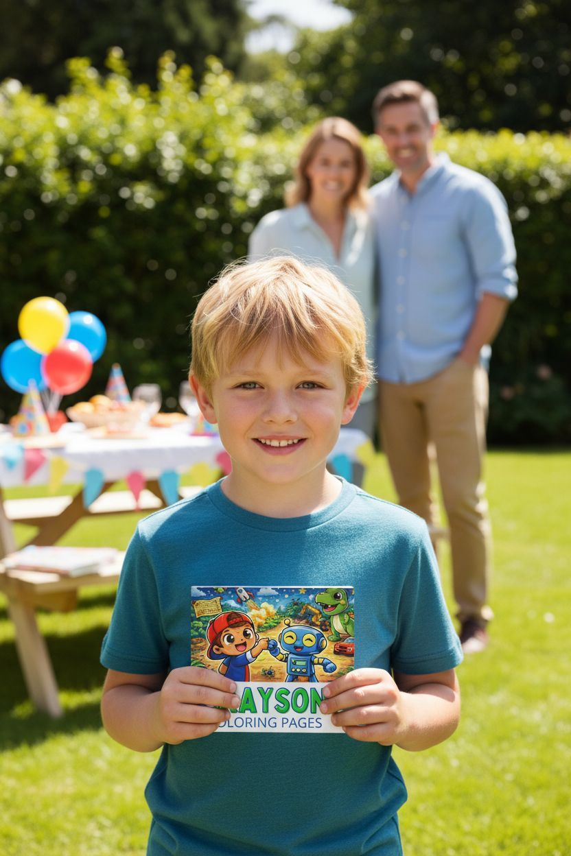 Grayson coloring book in use