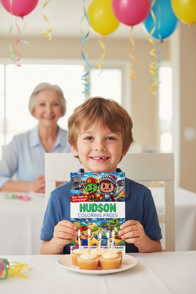 Hudson coloring book in use