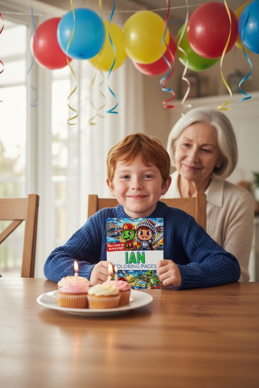 Ian coloring book in use