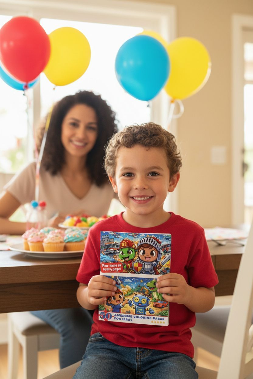 Isaac coloring book in use