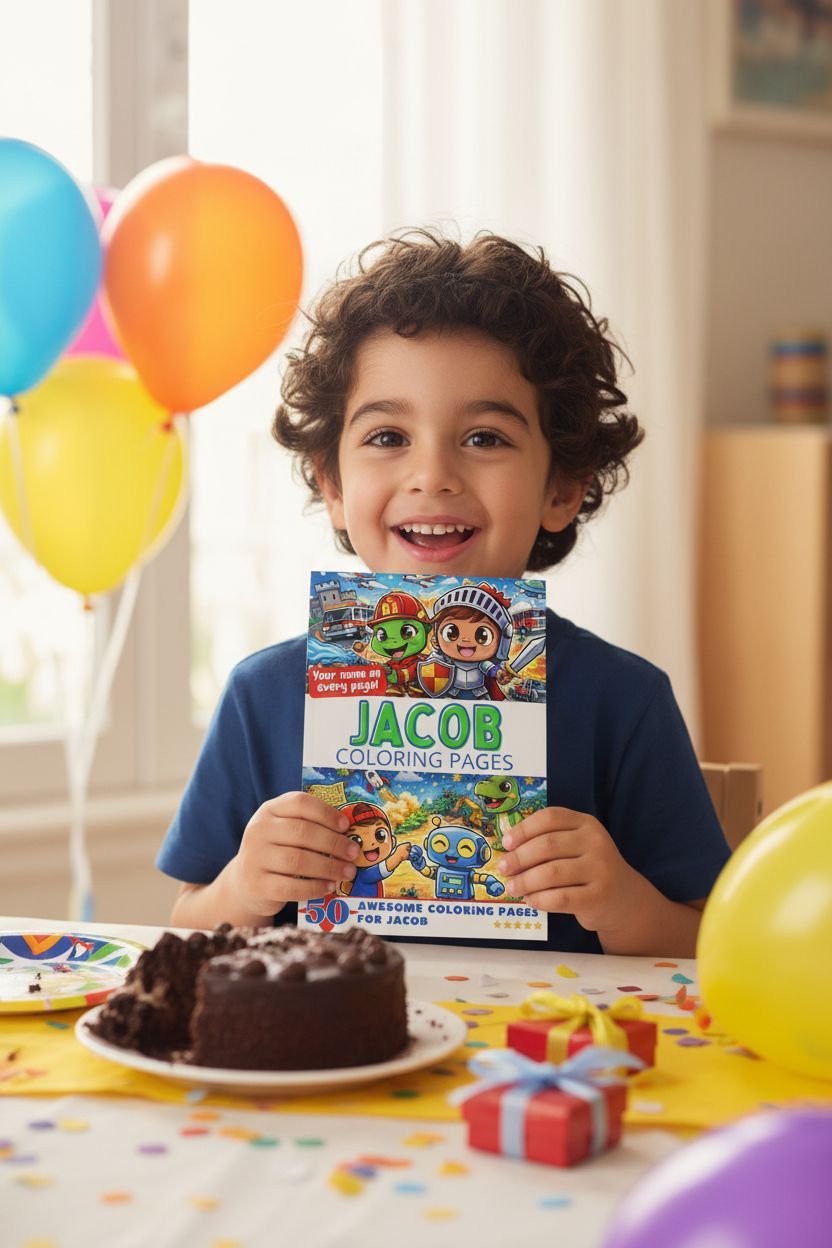 Jacob coloring book in use