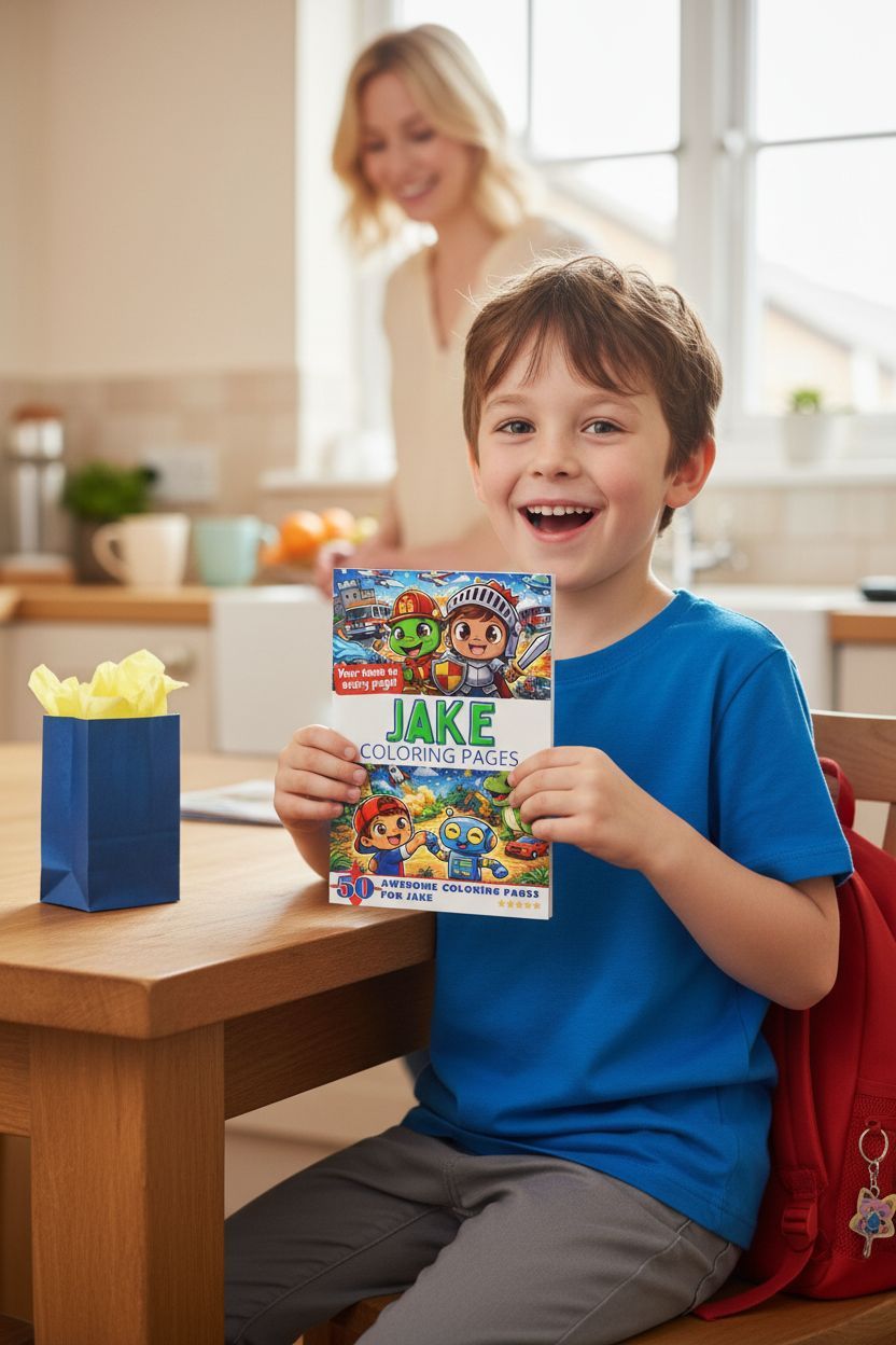 Jake coloring book in use