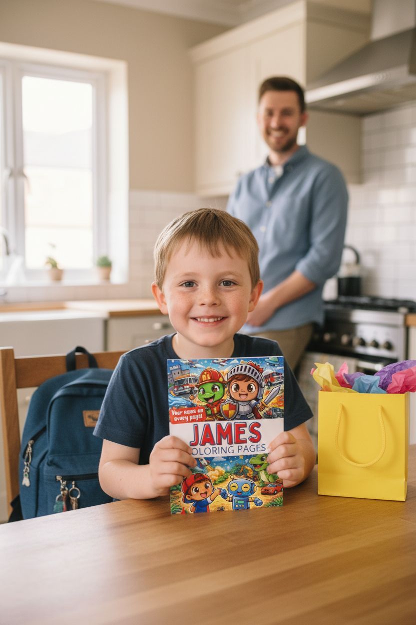 James coloring book in use