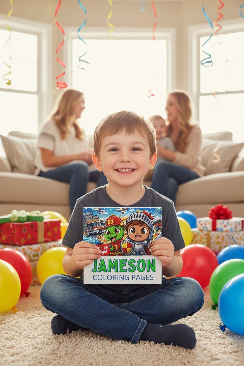 Jameson coloring book in use