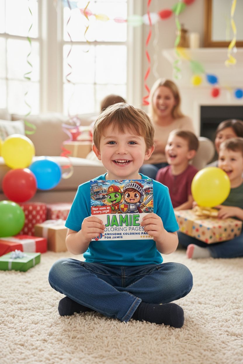 Jamie coloring book in use