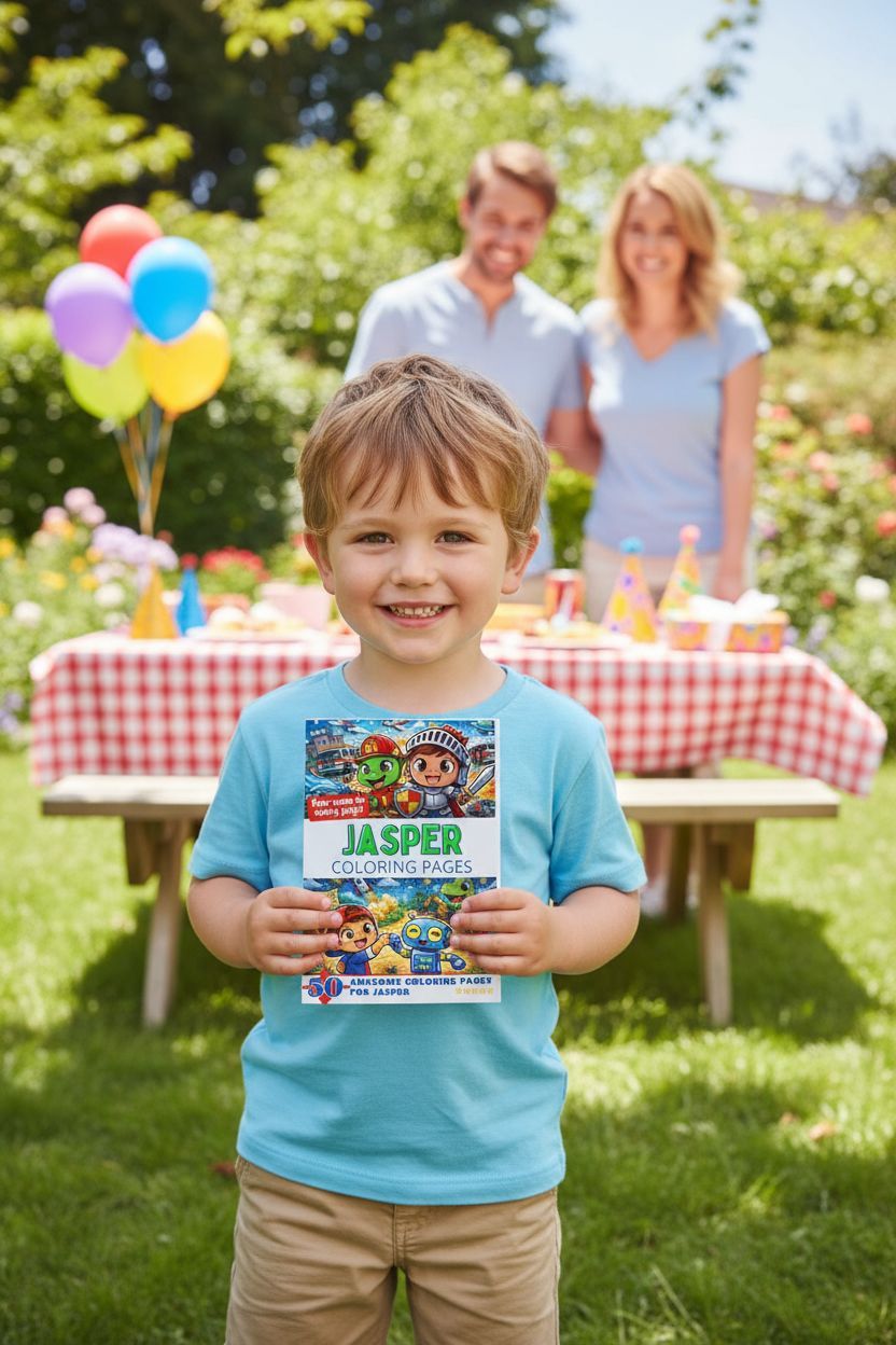 Jasper coloring book in use