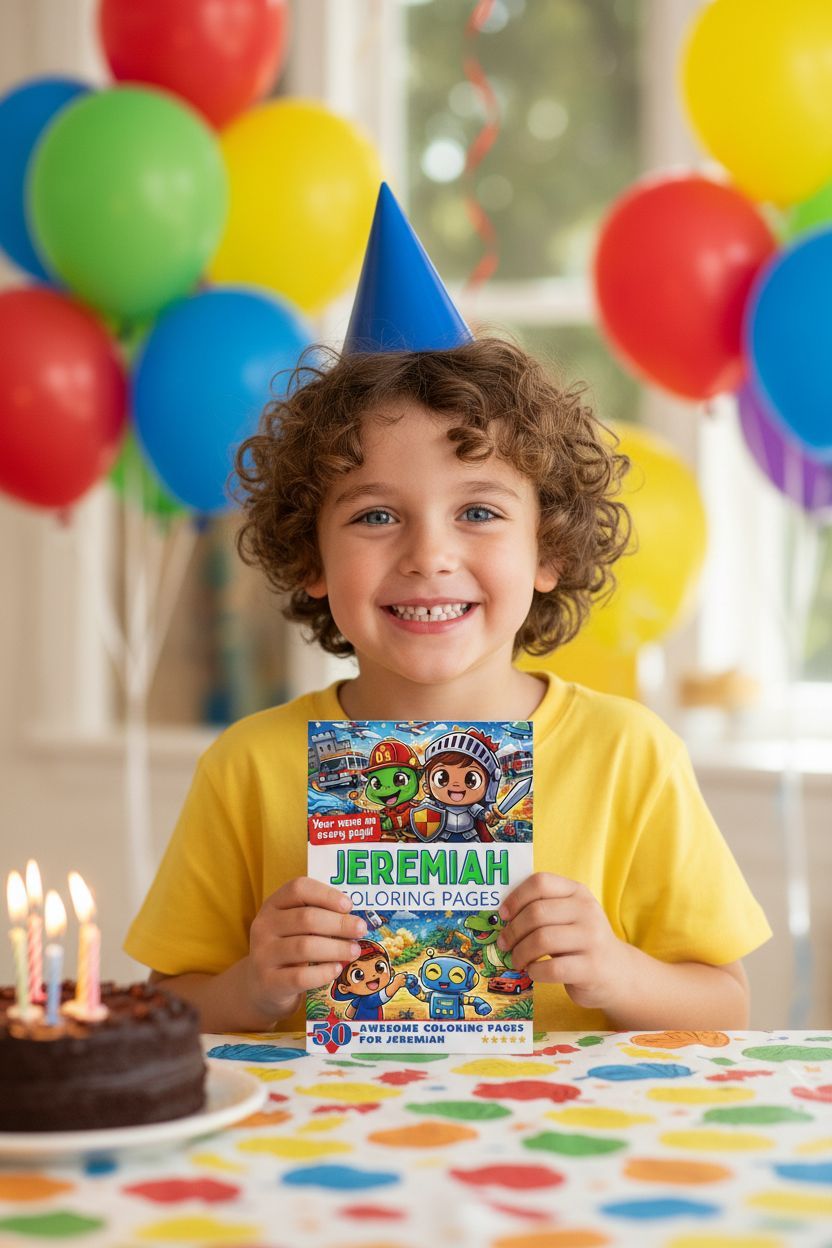 Jeremiah coloring book in use