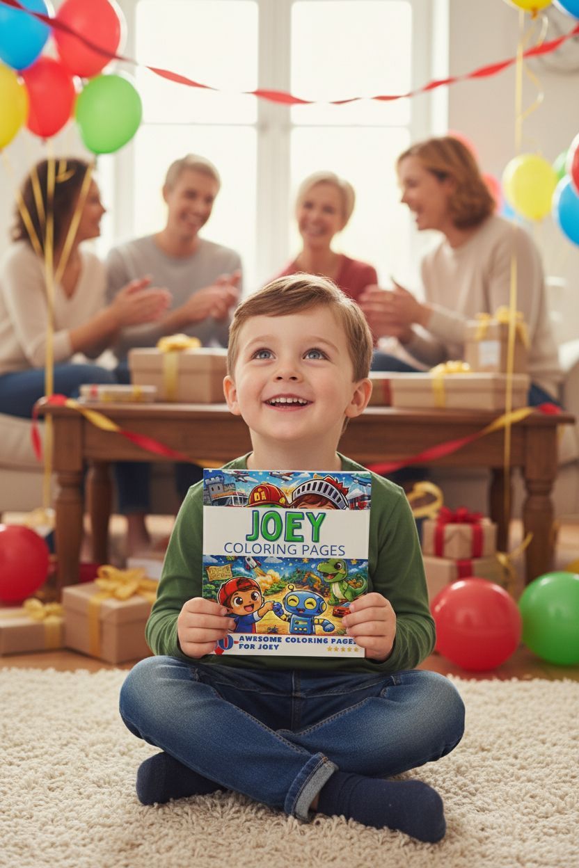 Joey coloring book in use