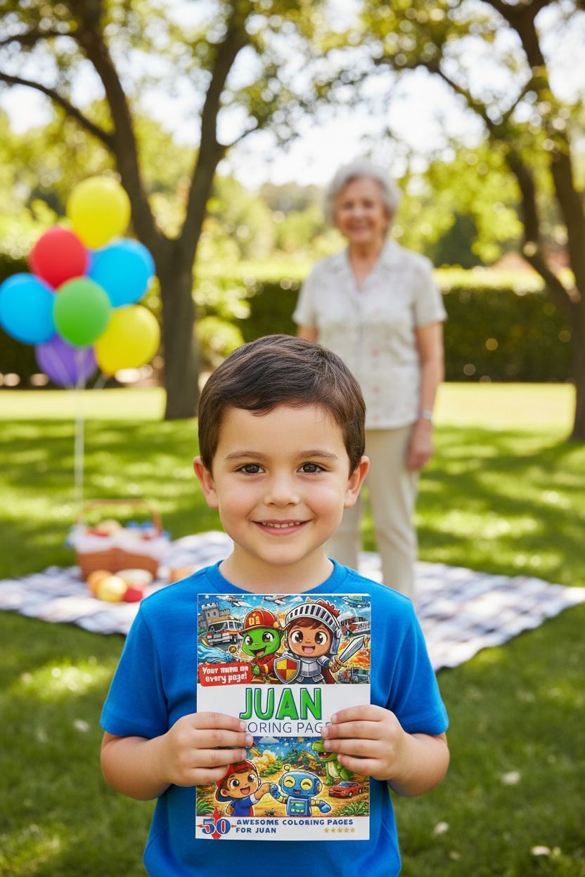 Juan coloring book in use