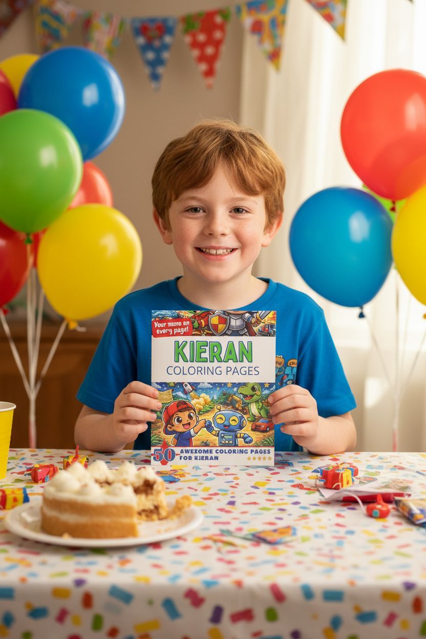 Kieran coloring book in use