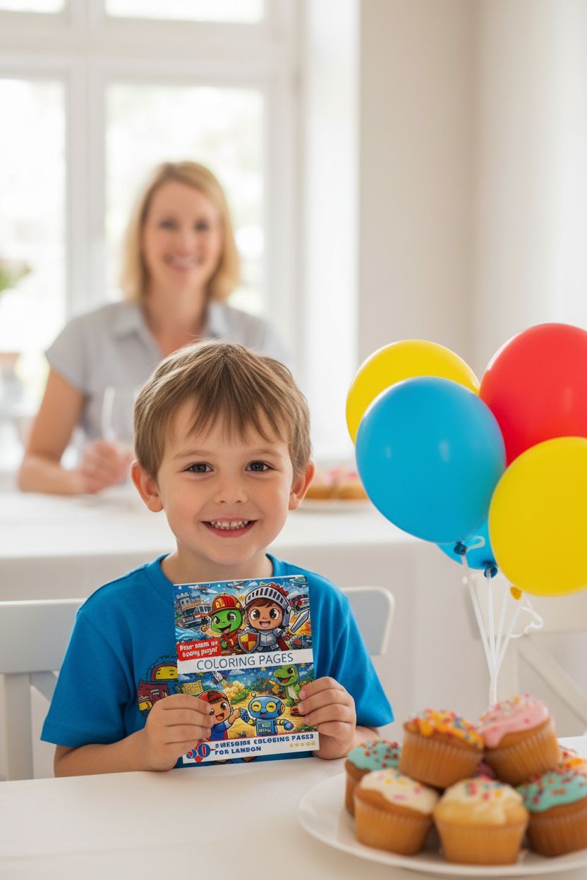 Landon coloring book in use