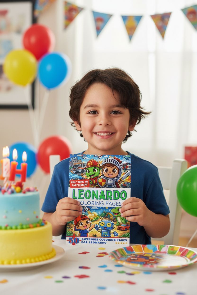 Leonardo coloring book in use