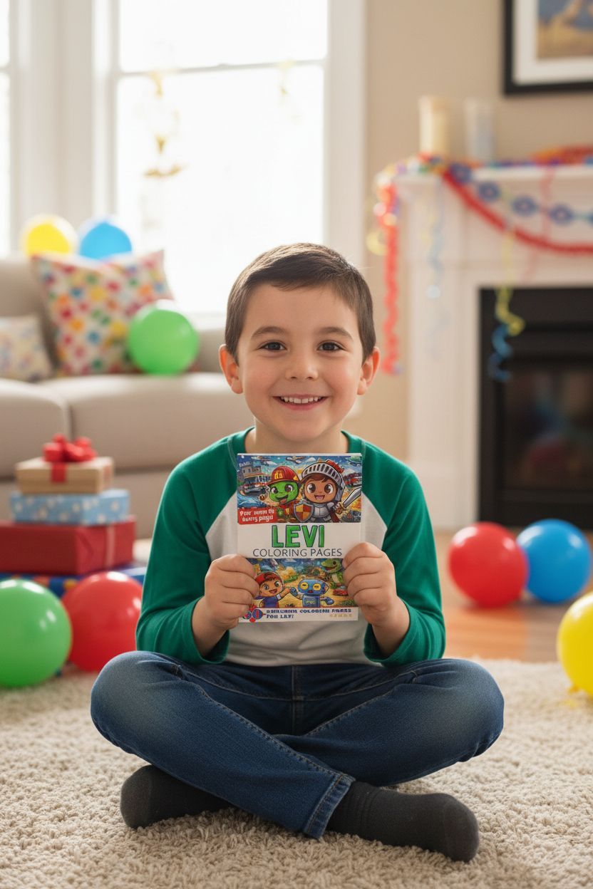 Levi coloring book in use