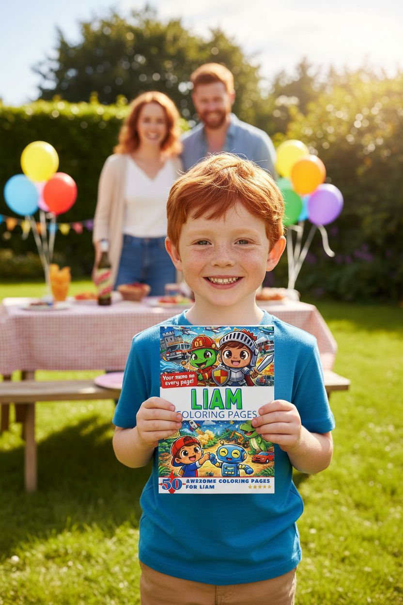 Liam coloring book in use