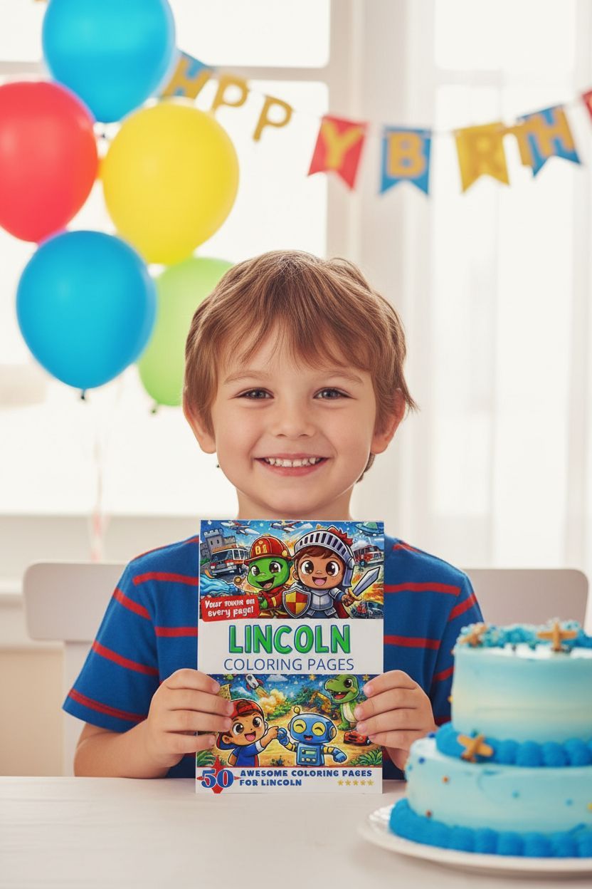 Lincoln coloring book in use