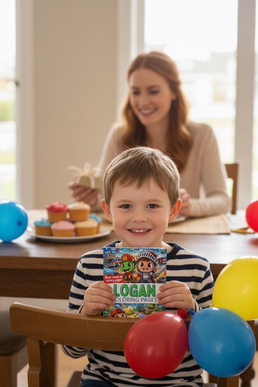 Logan coloring book in use
