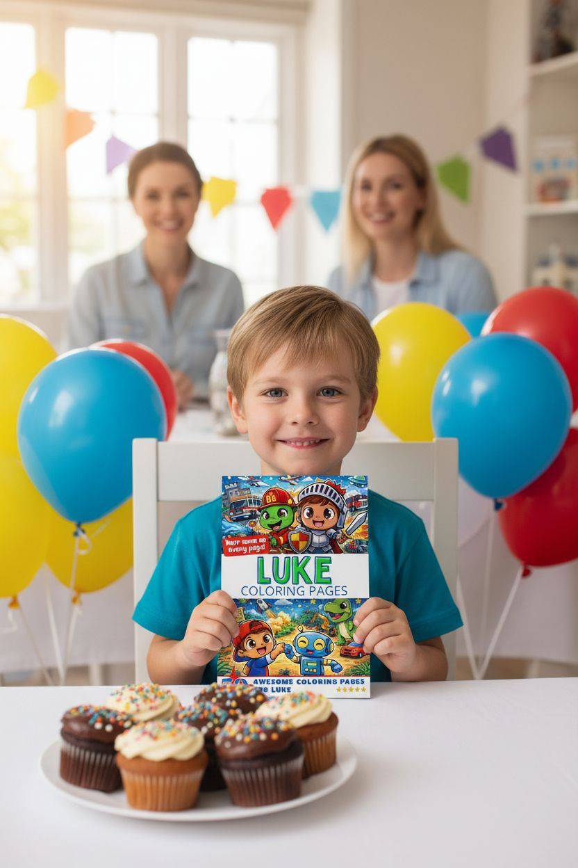Luke coloring book in use