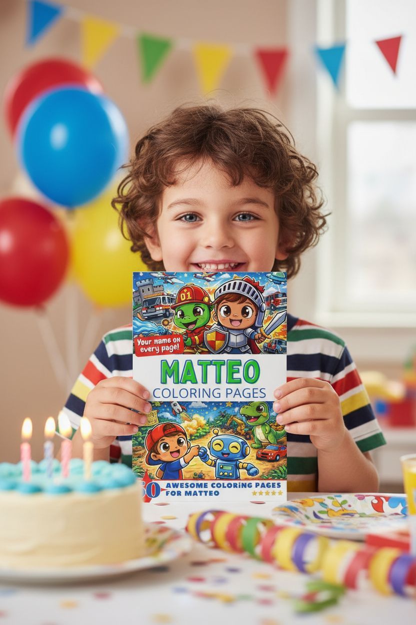 Matteo coloring book in use