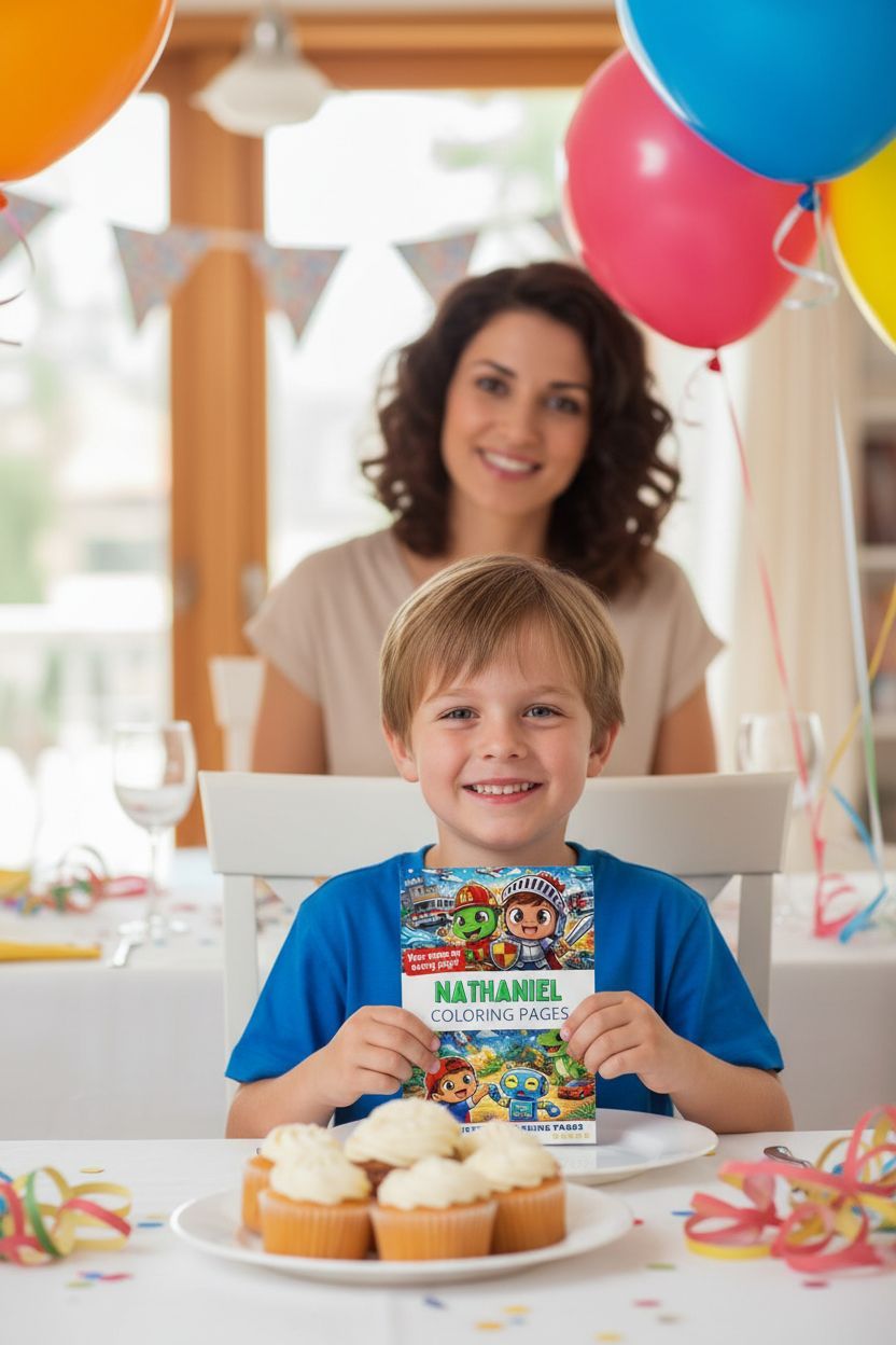 Nathaniel coloring book in use
