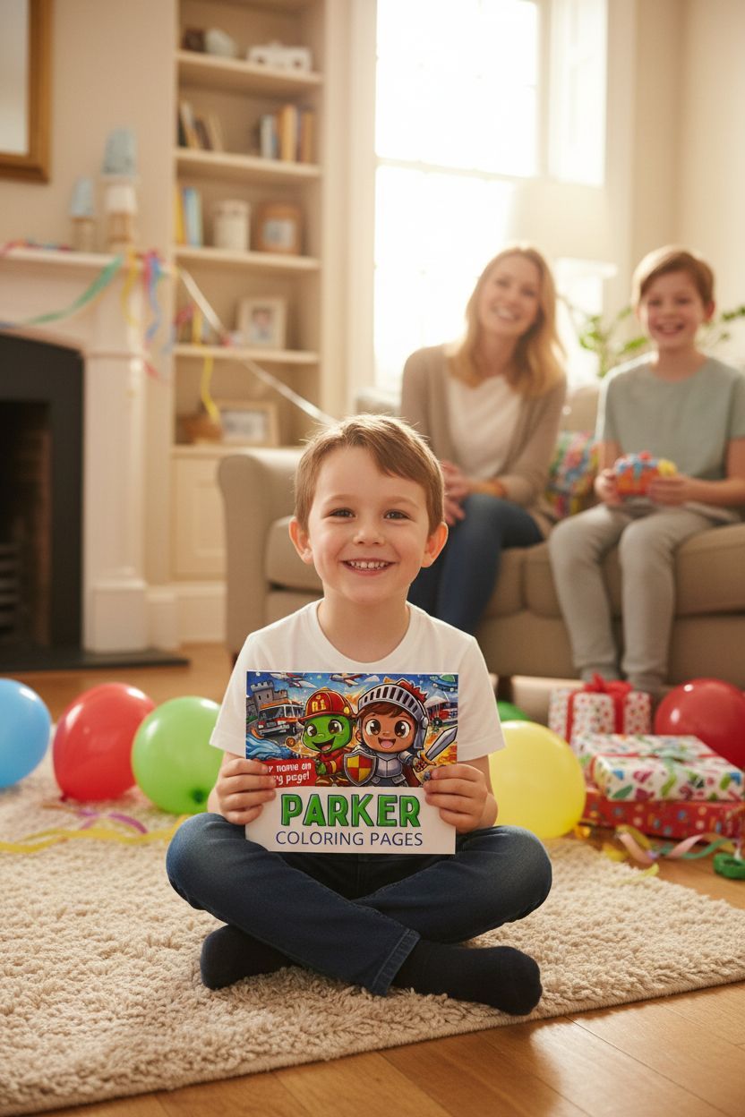 Parker coloring book in use