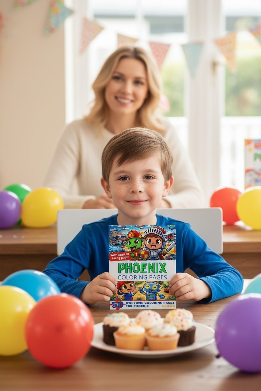 Phoenix coloring book in use