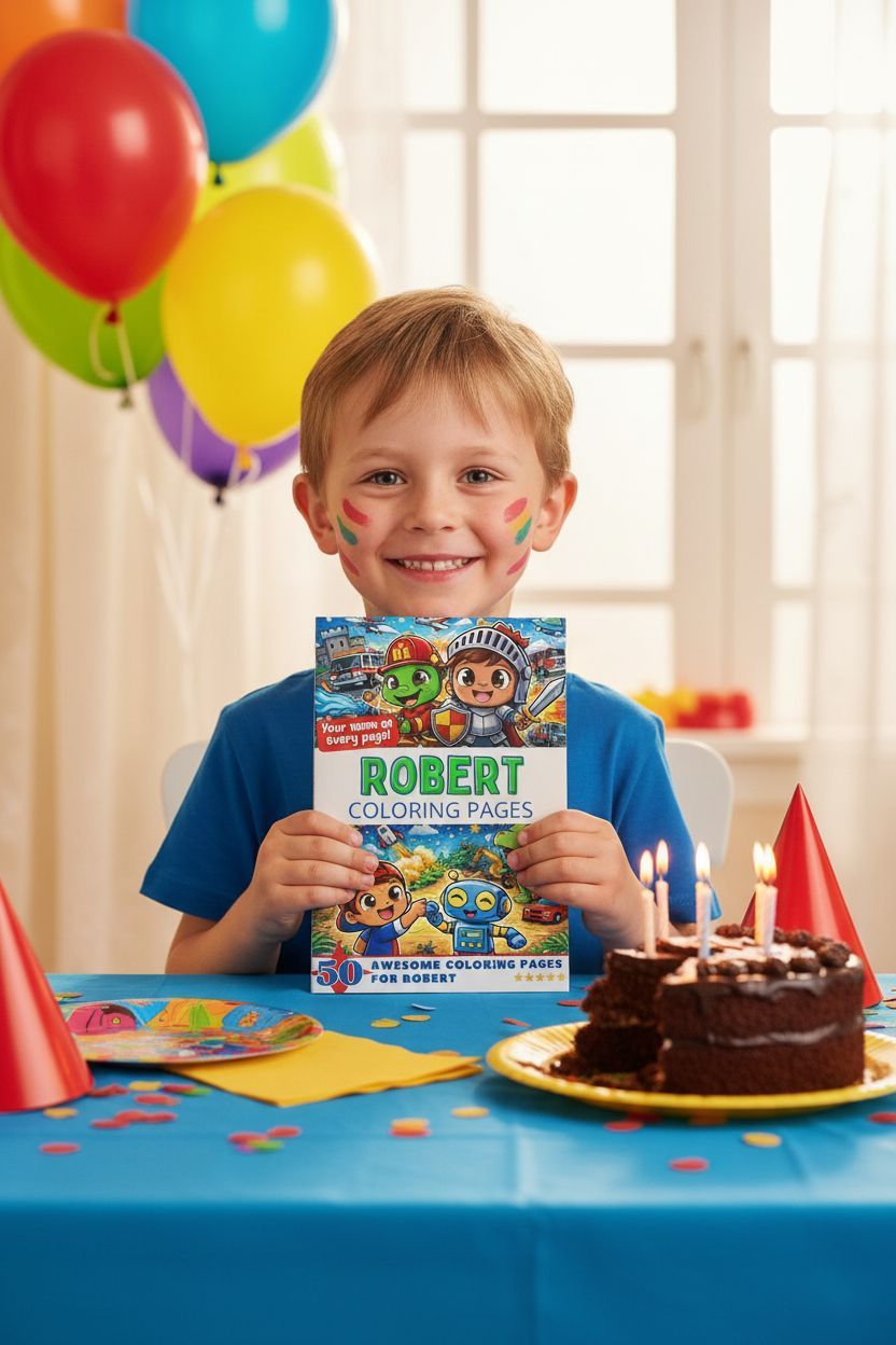Robert coloring book in use