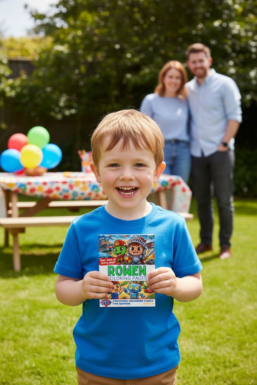 Rowen coloring book in use