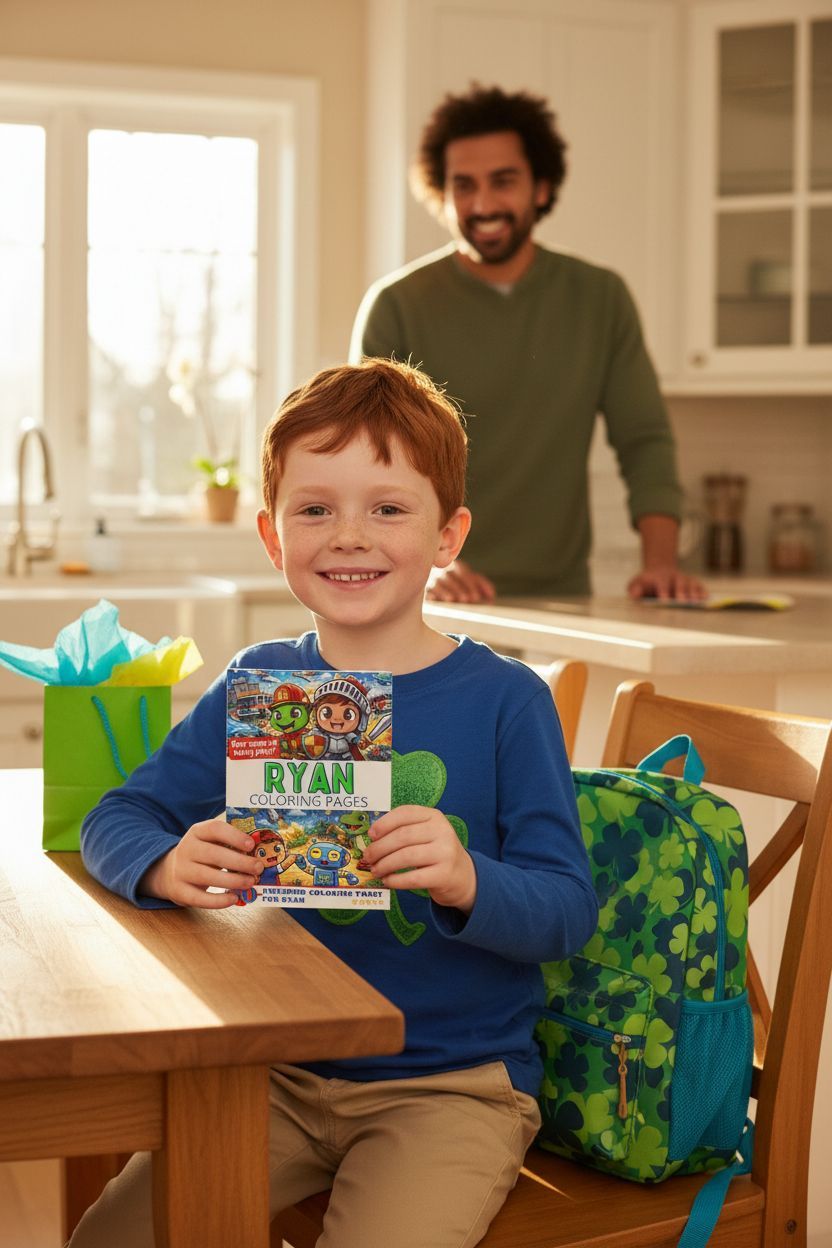 Ryan coloring book in use