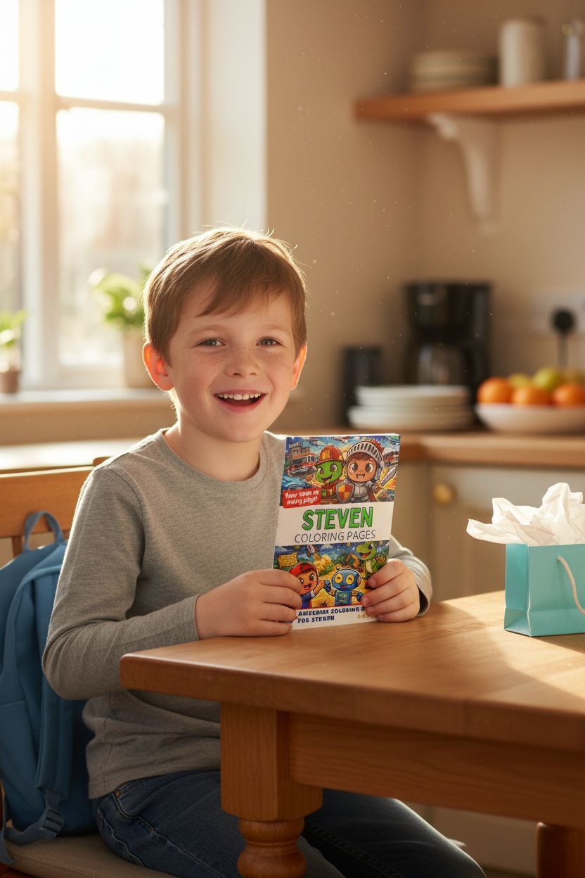 Steven coloring book in use