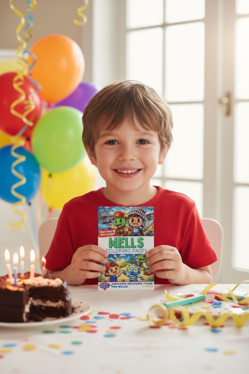 Wells coloring book in use
